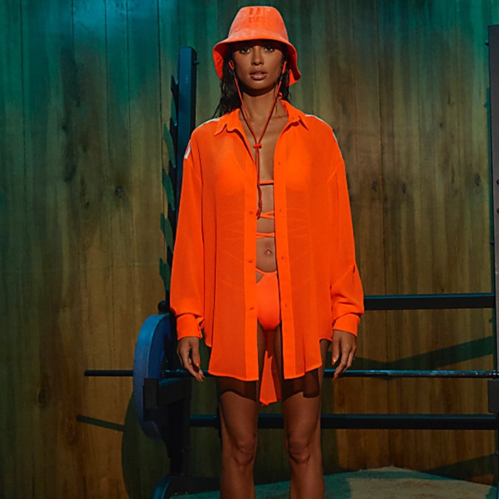 Ivy Park Mesh Swim Cover-Up Shirt